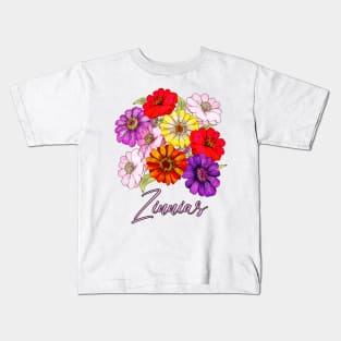 Zinnia Wonders: Summer Blooms, Floral Gifts, and Zinnia Flower Delights Kids T-Shirt